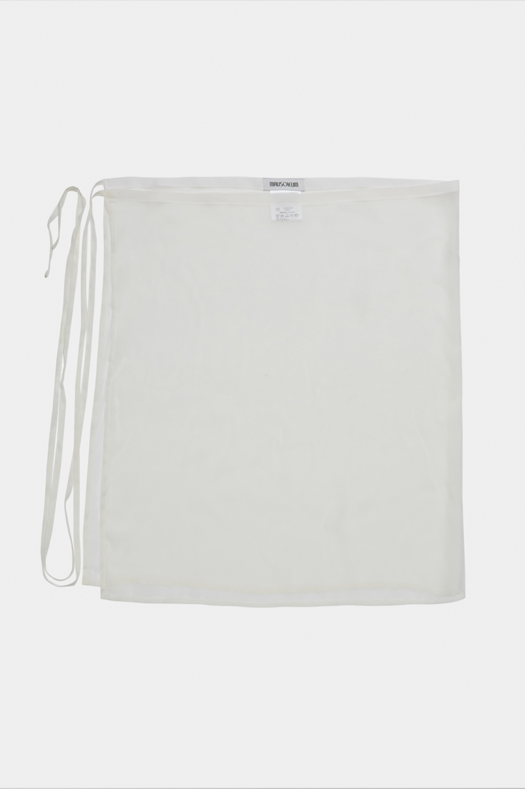 [New][Mausoleum x 이코코] Sheer string midi wrap skirt - Ivory