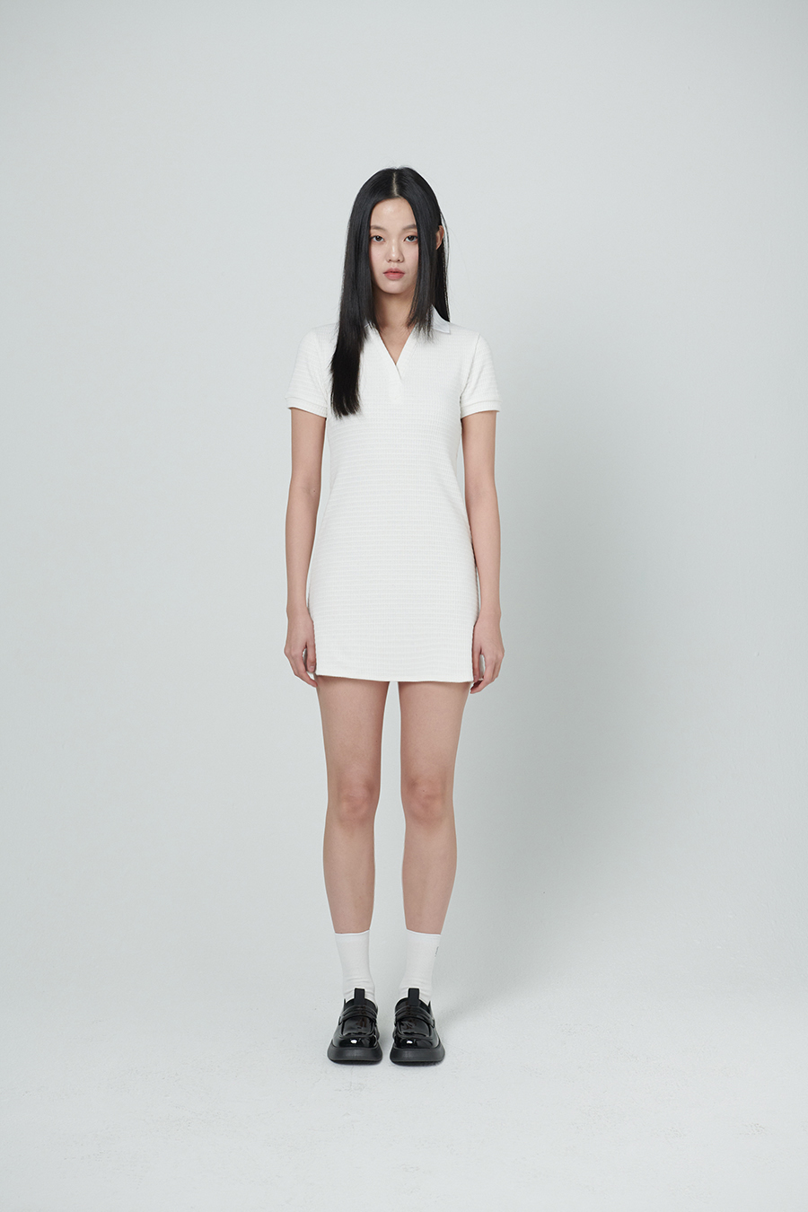 [2차 리오더]logo embroidery pk dress - White