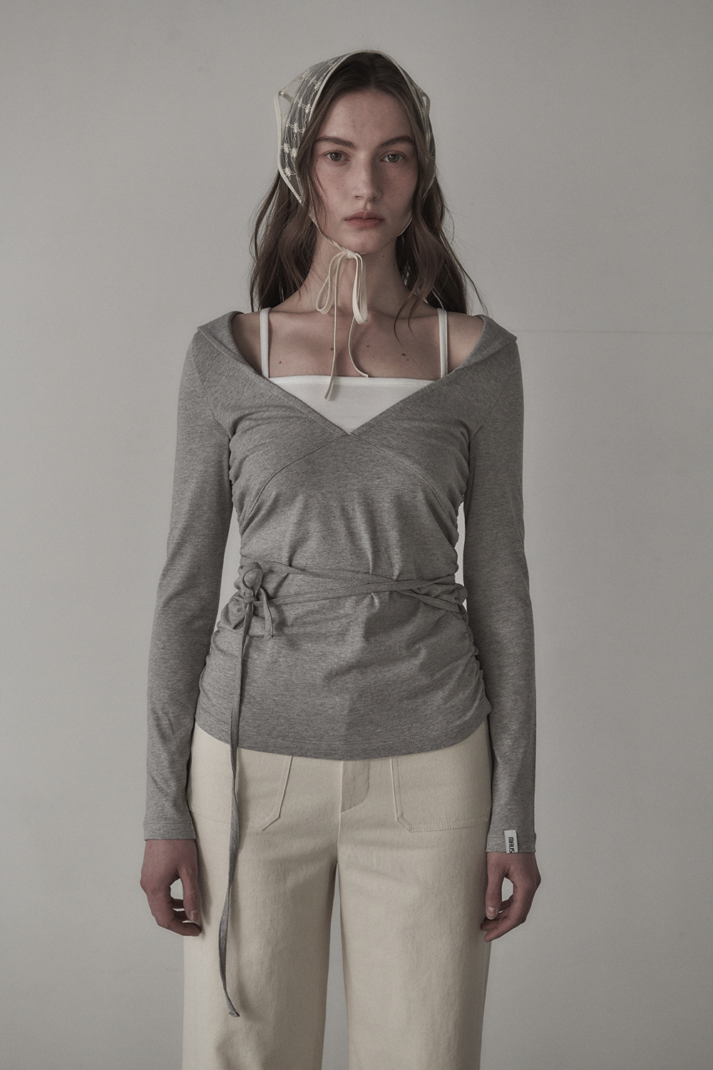 [5/15일 2차 예약 발송] Selenē Sailor collor layered t-shirt - Grey